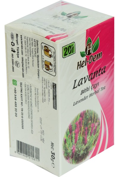 Hel-Dem Lavanta Bitki Çayı 2 gr x 20 Süzen Poşet 40 gr