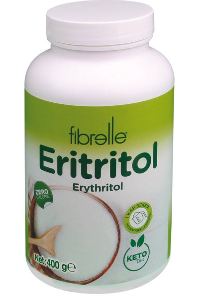 Fibrelle Eritritol Ketojenik Diyete Uygun Tatlandırıcı 400 gr Sıfır Kalori Erythritol