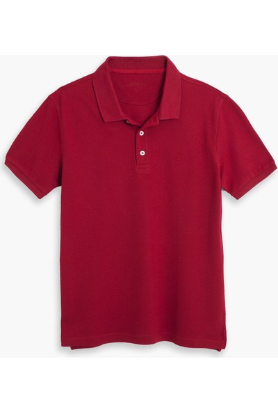 Hateko Erkek Pamuk Kırmızı Klasik Kesim Polo Yaka Tişört