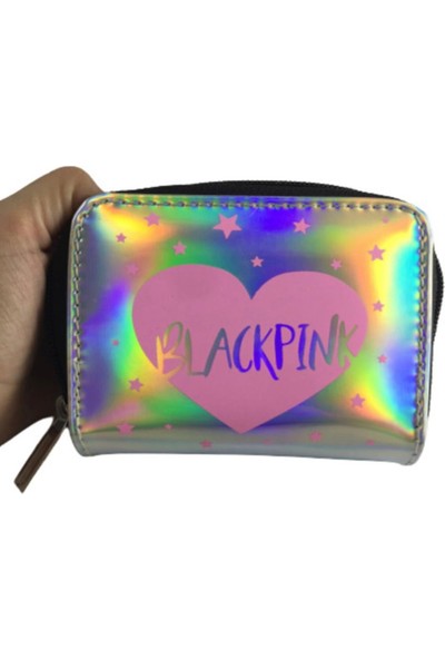 Makko Polo Kalpli Gümüş Black Pink Baskılı Hologram Cüzdan