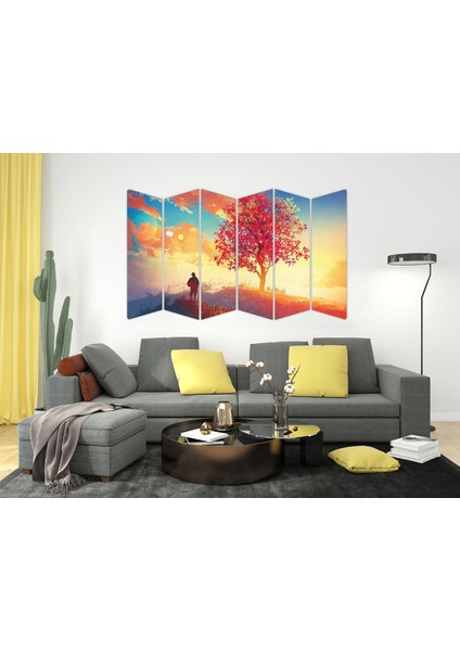 Ağaç Insan Digital Painting Gün Batımı Mdf TABLO-3136 Model-B