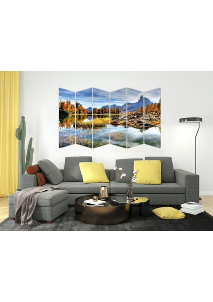 Göl Ağaçlık Dağ Manzarası Mdf TABLO-3195 Model-B fiyatları