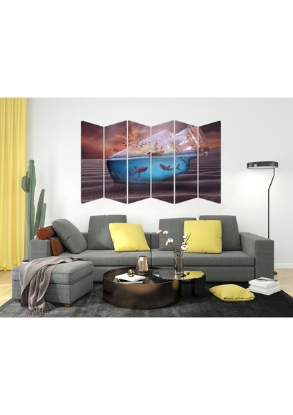 Şişe Gemi Köpek Balıkları Manüpulasyon Mdf TABLO-2957 Model-B fiyatları