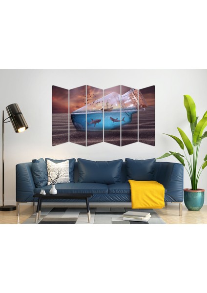 Şişe Gemi Köpek Balıkları Manüpulasyon Mdf TABLO-2957 Model-B modelleri