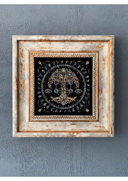Decor Çerçeveli Taş Duvar Dekoru 20 x 20 cm CDD-40-1173