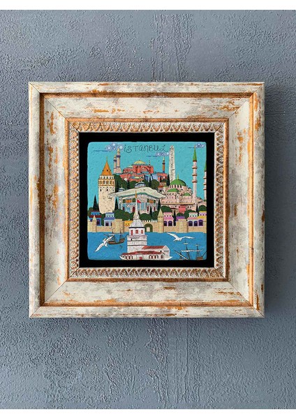 Decor Çerçeveli Taş Duvar Dekoru 20 x 20 cm CDD-40-1300