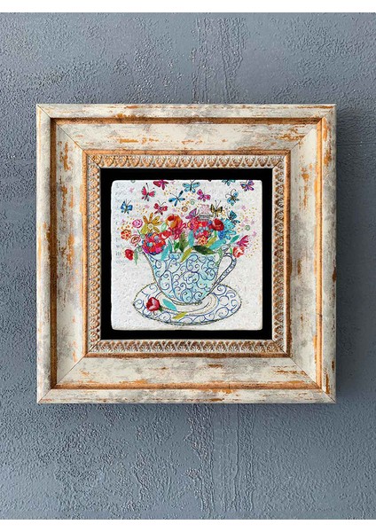 Decor Çerçeveli Taş Duvar Dekoru 20 x 20 cm CDD-40-1326