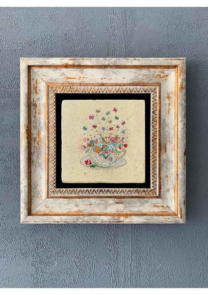 Decor Çerçeveli Taş Duvar Dekoru 20 x 20 cm CDD-40-1328