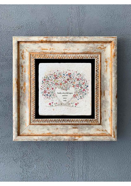 Decor Çerçeveli Taş Duvar Dekoru 20 x 20 cm CDD-40-1329