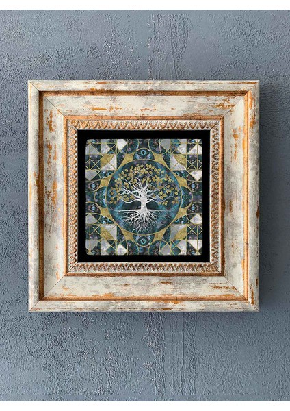 Decor Çerçeveli Taş Duvar Dekoru 20 x 20 cm CDD-40-1362