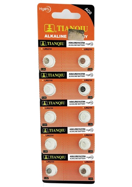 Alkalin Pil - Ag0 / LR521H Düğme Pil 1,5V - 10'lu Paket