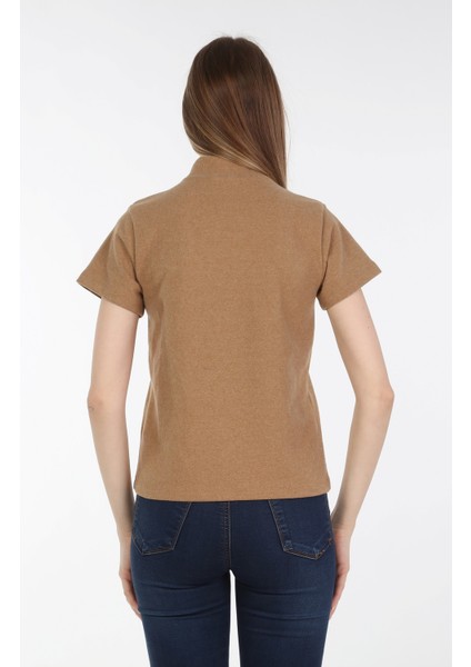 Kadın Hardal Yarım Balıkçı T-Shirt indirimleri