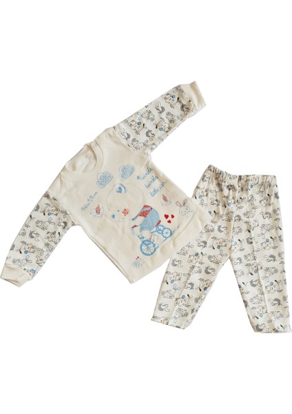 Bisikletli Ayıcık Erkek Bebek 2 Parça Takım 214593