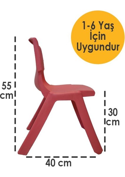 Pembe Kırılmaz Çocuk Sandalyesi - Kreş ve Anaokulu Sandalyesi 2 Adet