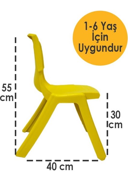 Sarı Kırılmaz Çocuk Sandalyesi - Kreş ve Anaokulu Sandalyesi