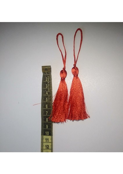 Püskül (Ipek) 2' Li, Kiremit Rengi 8 cm (Bağ Kısmı Hariç)