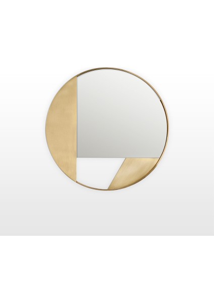 Freya Pirinç Eskitme Yuvarlak Ayna