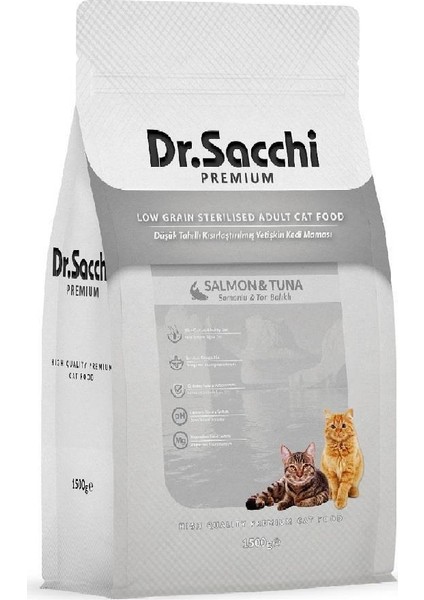 Dr. Sacchi Dr.sacchi Premium Düşük Tahıllı Kısır Kedi Maması 10 kg