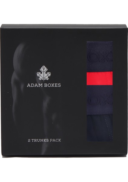 Adam Boxes Boxer Trunk N-Gracia Lacivert, Kırmızı 2'li Paket