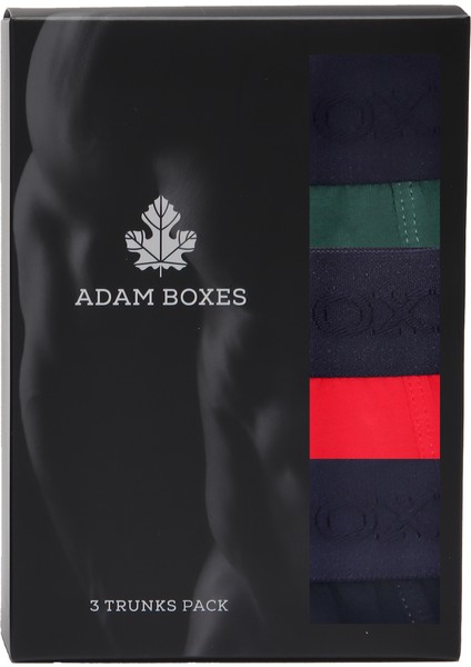 Boxer Trunk Neo-Gracia 3'lü Paket - Lacivert, Koyu Yeşil, Kırmızı indirimleri