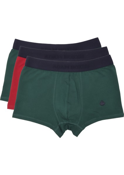 Boxer Trunk Neo-Gracia 3'lü Paket - Koyu Yeşil, Bordo