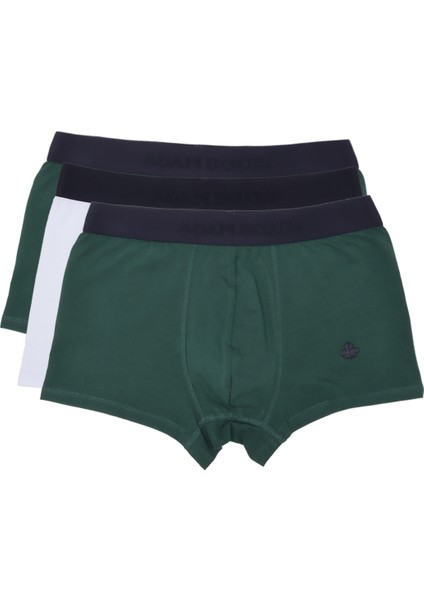Boxer Trunk Neo-Gracia 3'lü Paket - Koyu Yeşil, Beyaz