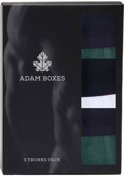 Boxer Trunk Neo-Gracia 3'lü Paket - Koyu Yeşil, Beyaz indirimleri