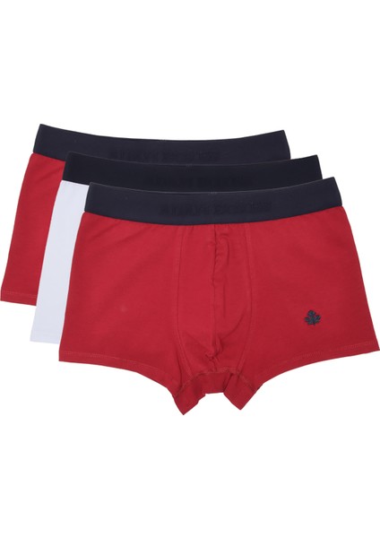 Boxer Trunk Neo-Gracia 3'lü Paket - Bordo, Beyaz