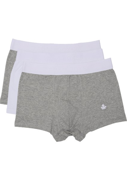 Boxer Trunk Neo-Cosy 3'lü Paket - Gri, Beyaz