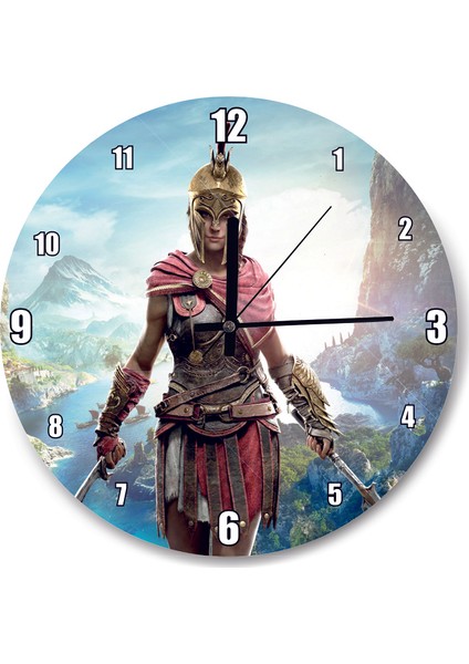 Cakatablo Assassins Creed Kadın Suikastçi Nehir ve Dağlar Duvar Saati