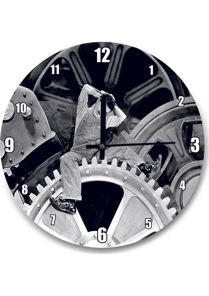 Cakatablo Charlie Chaplin Işçi Çarklar Modern Zamanlar Duvar Saati