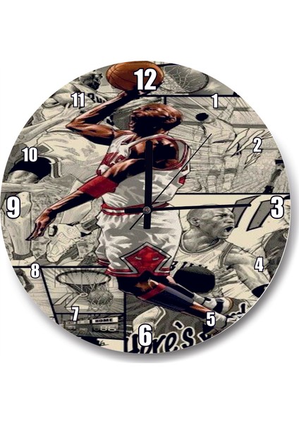 Cakatablo Çoklu Michael Jordan Görseli Duvar Saati