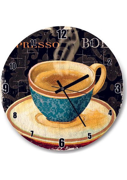 Cakatablo Express Kahve Görseli Duvar Saati