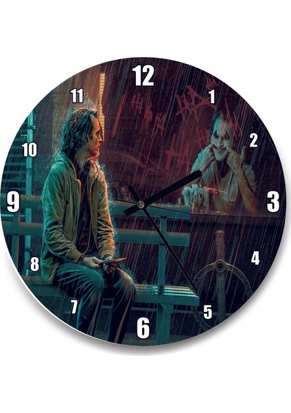 Cakatablo Joker ve Aynadaki Yansıması Duvar Saati