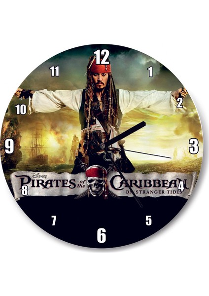 Cakatablo Karayip Korsanları Jack Sparrow Film Duvar Saati