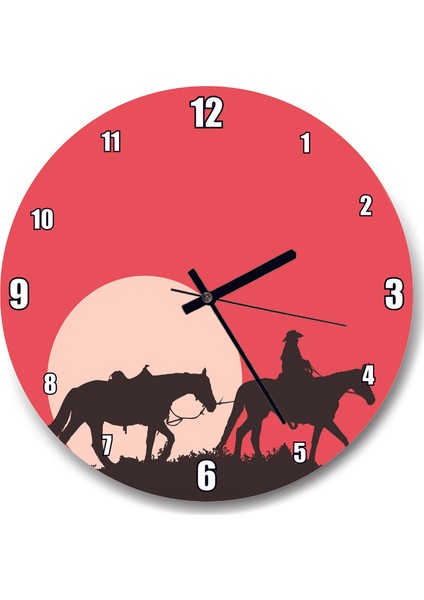 Cakatablo Kovboy ve Atları Duvar Saati
