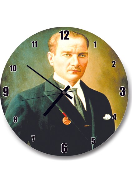 Cakatablo Mustafa Kemal Atatürk Portre Duvar Saati