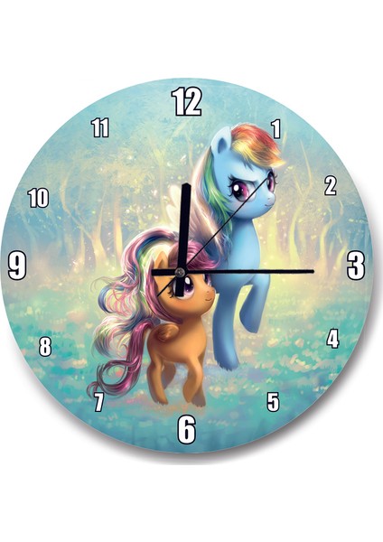 Cakatablo Ponyville Şirin Poniler Duvar Saati