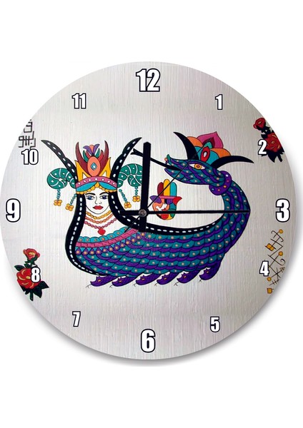 Cakatablo Şahmeran Çizimi Duvar Saati
