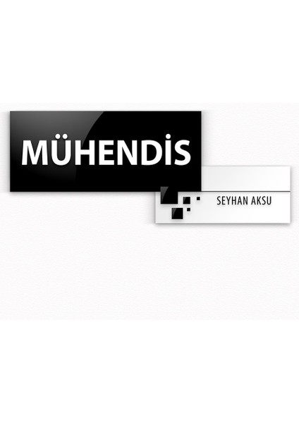 Kişiye Özel Mühendis Duvar & Kapı Isimliği (Model 8)