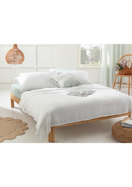Cool Stripe Soft Touch Tek Kişilik Pike Seti 150 x 220 cm Beyaz