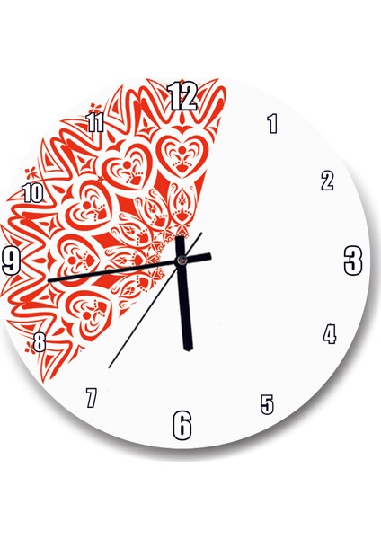 Cakatablo Yarım Turumcu Nakışlı Duvar Saati