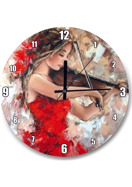 Cakatablo Kemancı Kadın Duvar Saati