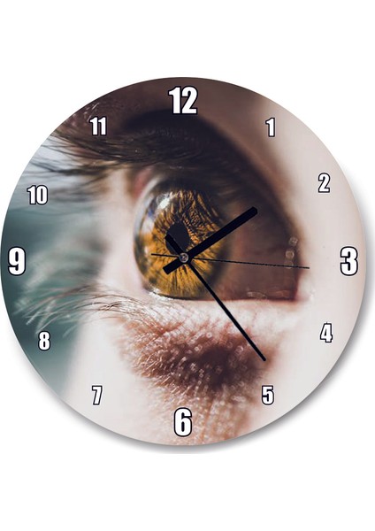 Cakatablo Kahve Rengi Göz Duvar Saati