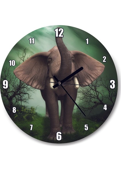 Cakatablo Fil Tavşan Orman Fantezi Duvar Saati