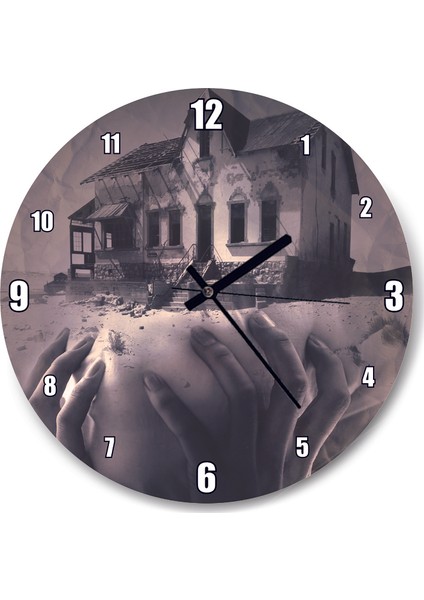Cakatablo Fantezi Evi Ayakta Tutan Kadın Duvar Saati