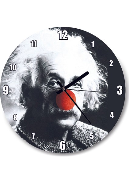 Cakatablo Einstein Kırmızı Burunlu Duvar Saati