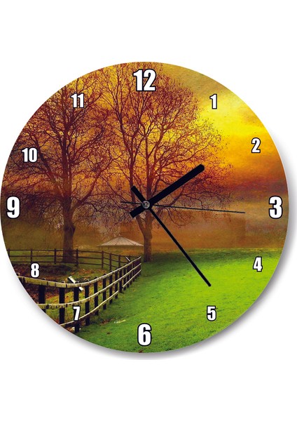 Cakatablo Çit Ağaç Doğa Duvar Saati