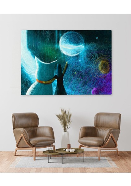 Gift Ayı Selamlayan Can Dostlar Tasarımlı Kanvas Tablo 50X70CM