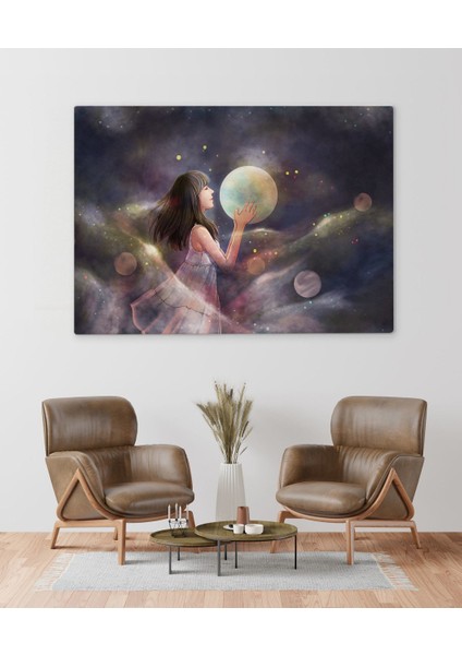 Gift Küçük Kızın Dünyası Tasarımlı Kanvas Tablo 50X70CM